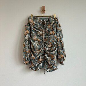 Hello Molly Ruched Floral Fairy Off the Shoulder Boho Y2K Top - Size S